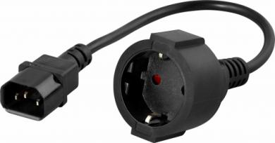 IEC Adapterkabel C14 auf Schutzkontakt 0,2 m 