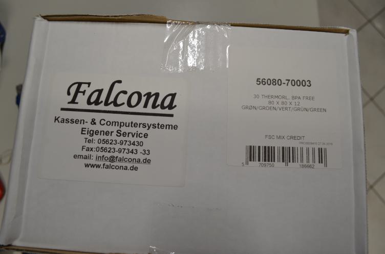 Bonrollen Thermopapier 80/80m / 12 grün BPA-frei 