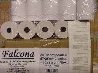 Bonrollen Thermopapier 57/25m mit Lastschrifttext 