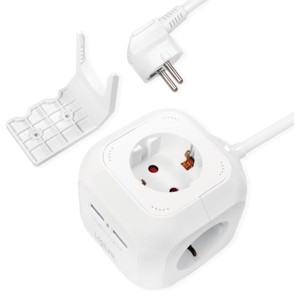 USB Charger Power Cube Steckdose AC 250V 2xUSB 4xSteckdose Kabellänge 1,4m LogiLink White 